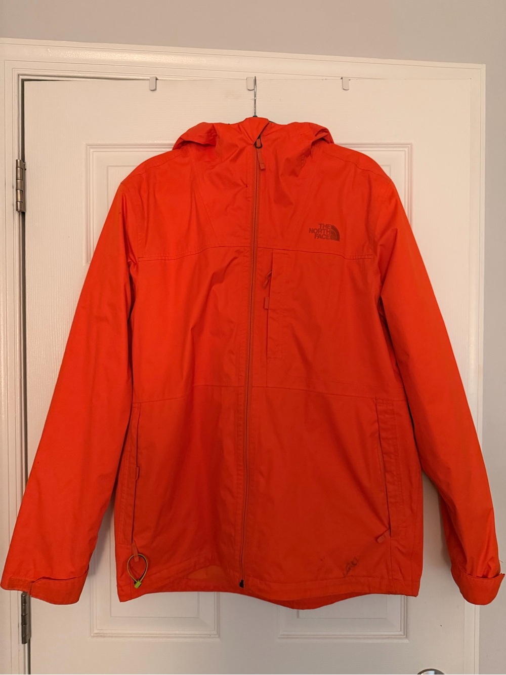 The North Face Men's Bright Orange Hooded Rain Shell